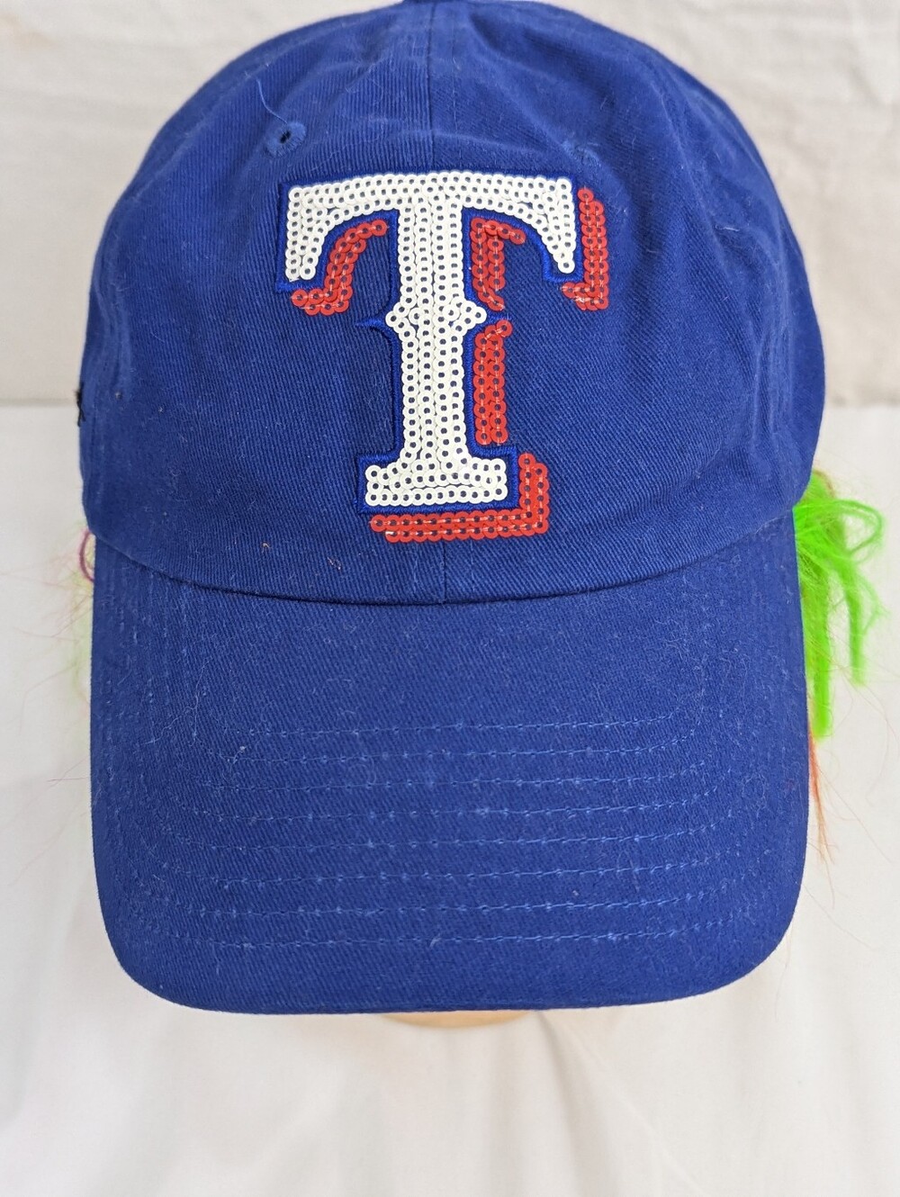 Texas Rangers Cap PINK Label Sequin "T" In Front - PINK On Back Adjustable Strap